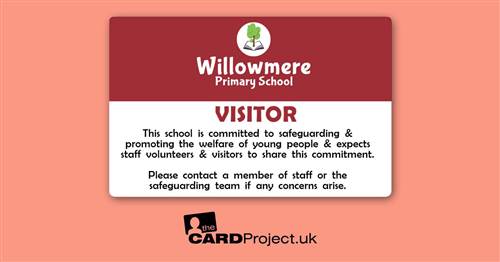 Primary School Visitor Card Maroon Tree